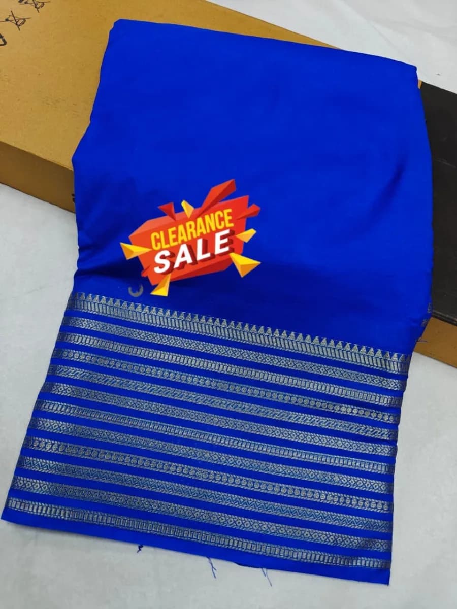 Semi-Mysore Silk Saree with Striped Body and Chit Pallu